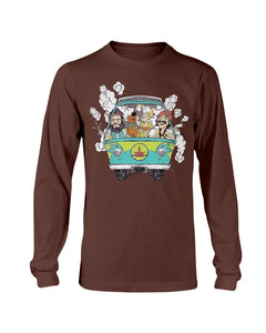 CHEECH AND CHONG WITH SCOOBY SMOKE T-SHIRT Unisex Long Sleeve Tee