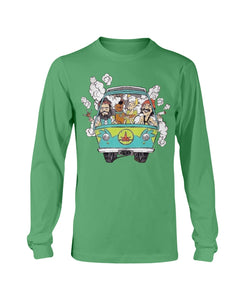 CHEECH AND CHONG WITH SCOOBY SMOKE T-SHIRT Unisex Long Sleeve Tee